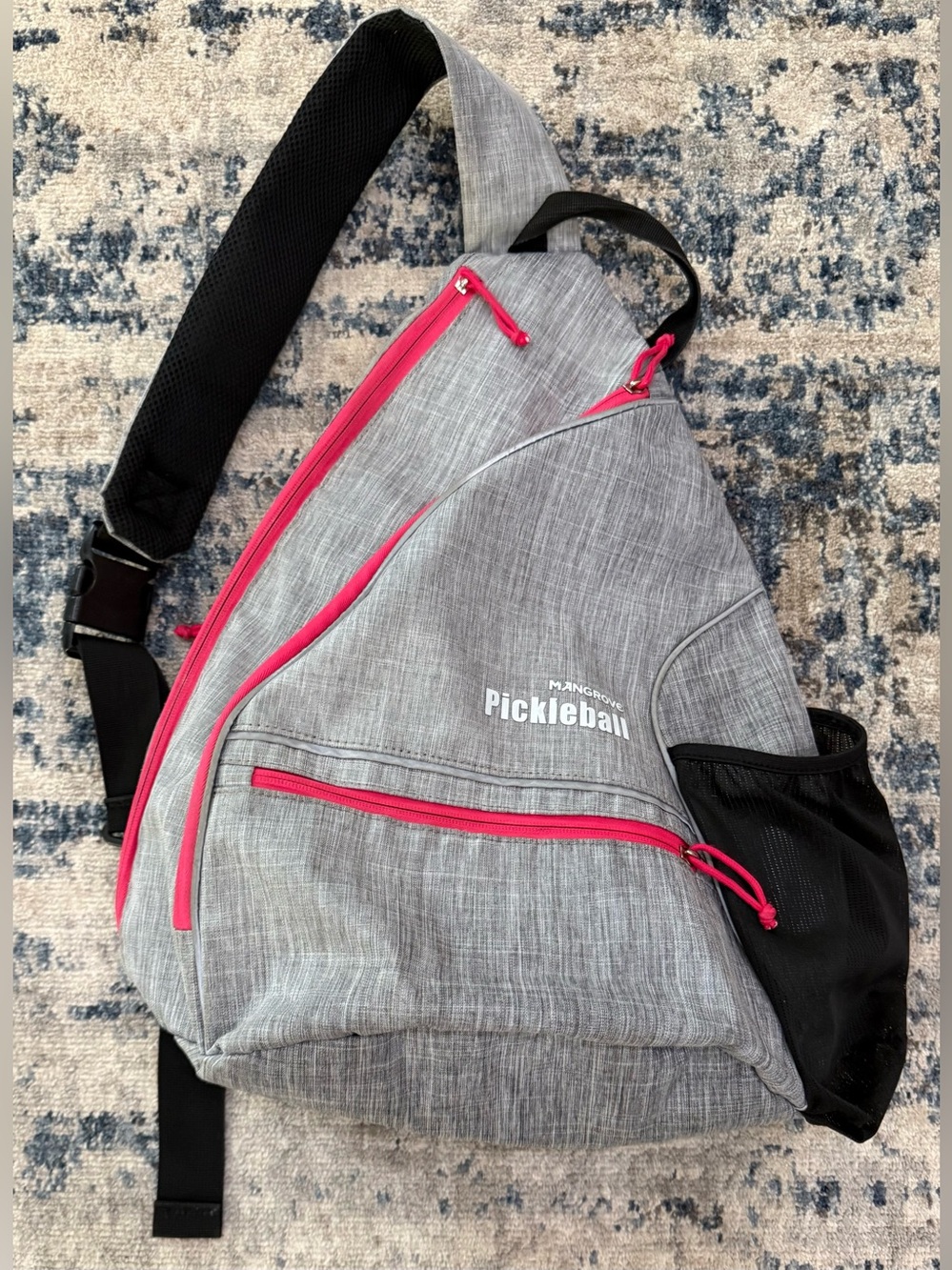 Mangrove Pickleball Sling Bag Backpack - Gray/Pink Crossbody Paddle Case